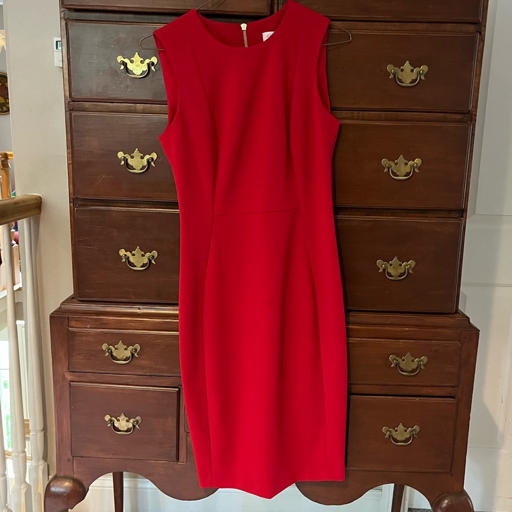 Red Calvin Klein Structured dress